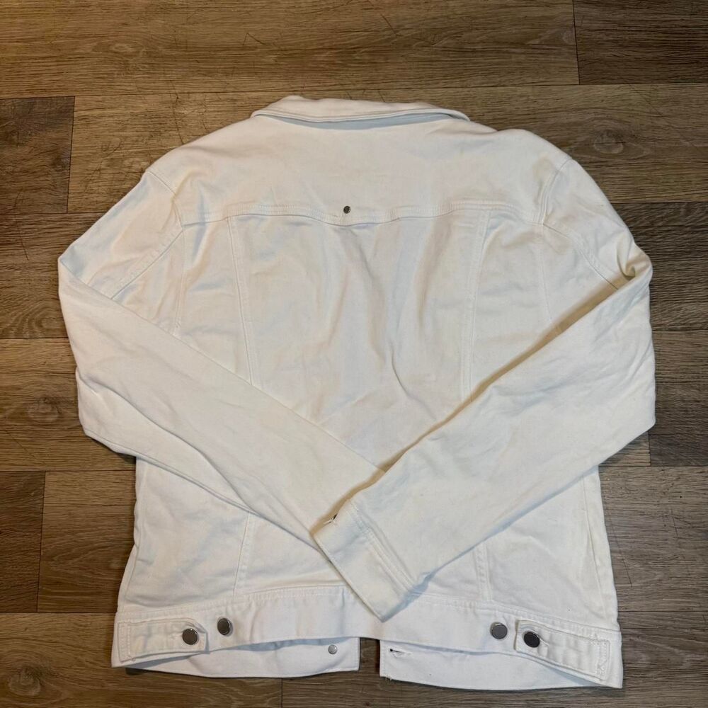 Liverpool White Classic Denim Stretch Trucker Jean Jacket Women's [XL] - Picture 8 of 8